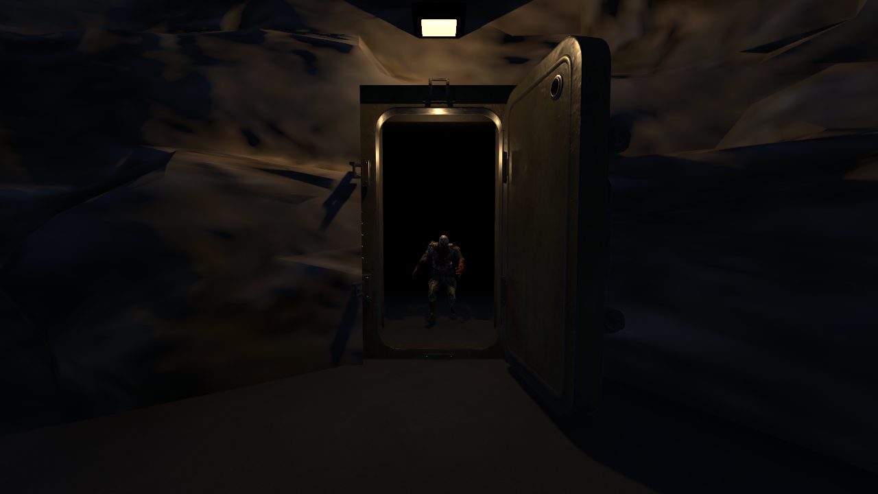 A zombie stepping out of the tunnel